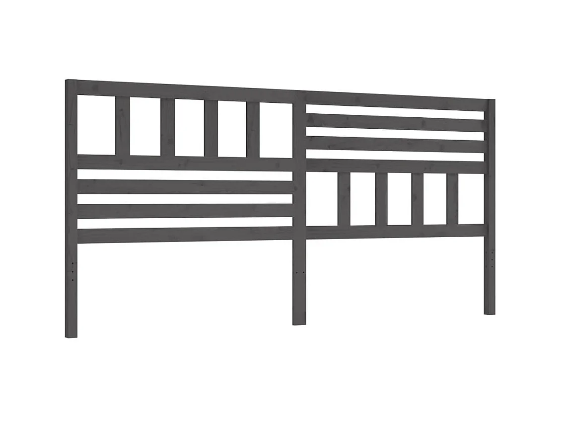 Tête de lit Gris 206x4x100 cm Bois massif de pin