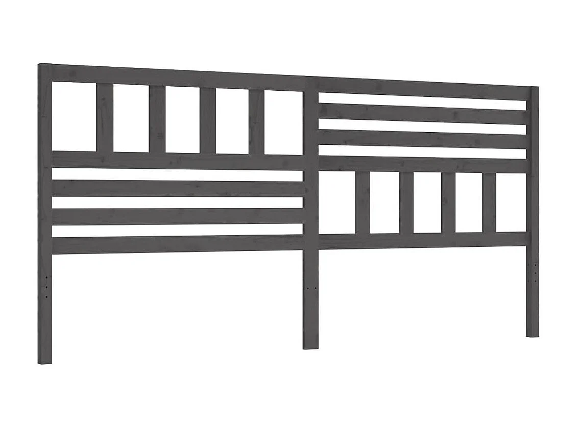 Tête de lit Gris 206x4x100 cm Bois massif de pin