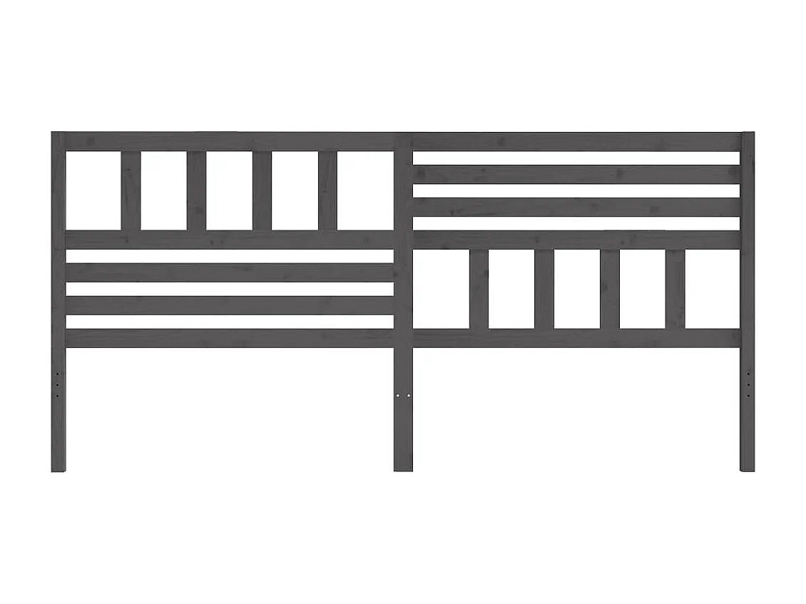 Tête de lit Gris 206x4x100 cm Bois massif de pin