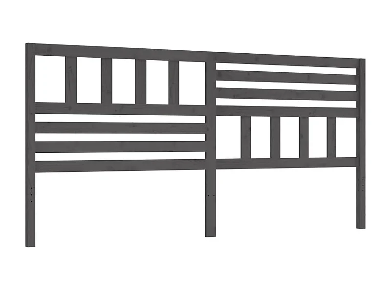 Testiera grigia 206x4x100 cm Legno di pino massiccio