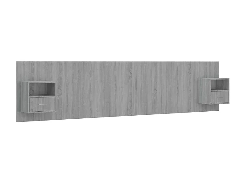 Testiera in legno ingegnerizzato Sonoma grigio con armadietti