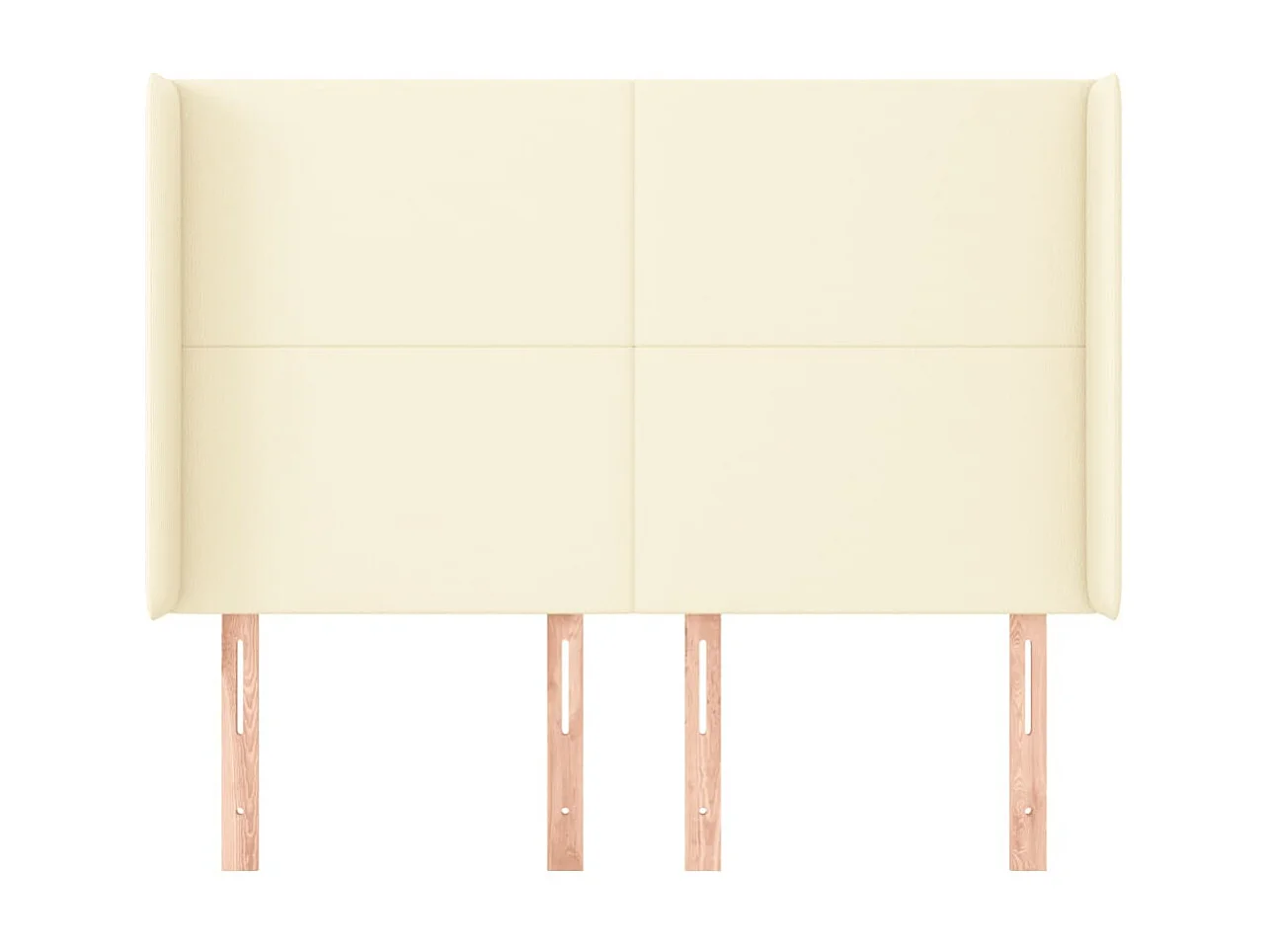 Cabecero con orejas Crema 147x16x118/128 cm Polipiel