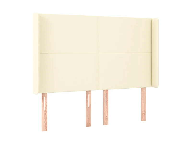 Cabecero con orejas Crema 147x16x118/128 cm Polipiel