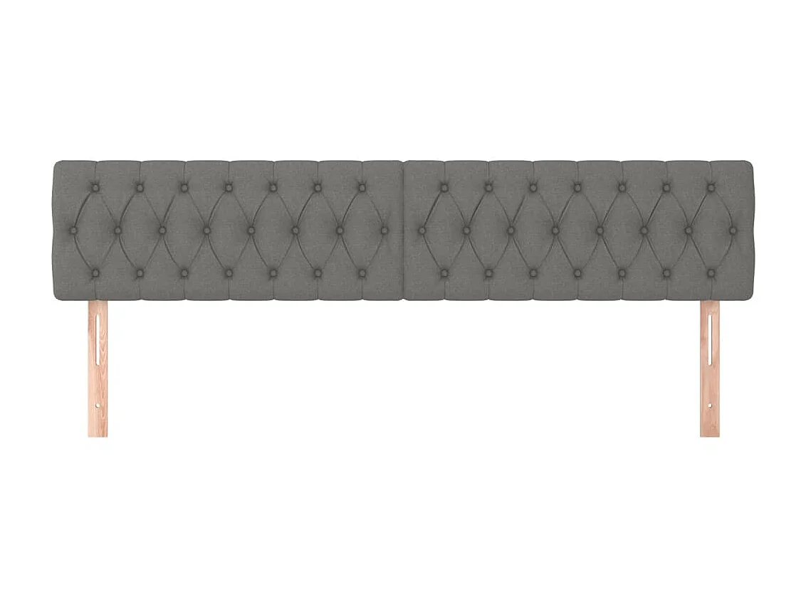 Têtes de lit 2 pcs Gris foncé 90x7x78/88 cm Tissu