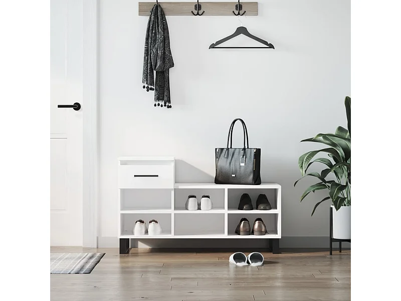 Scarpiera Bianca 102x36x60 cm MDF