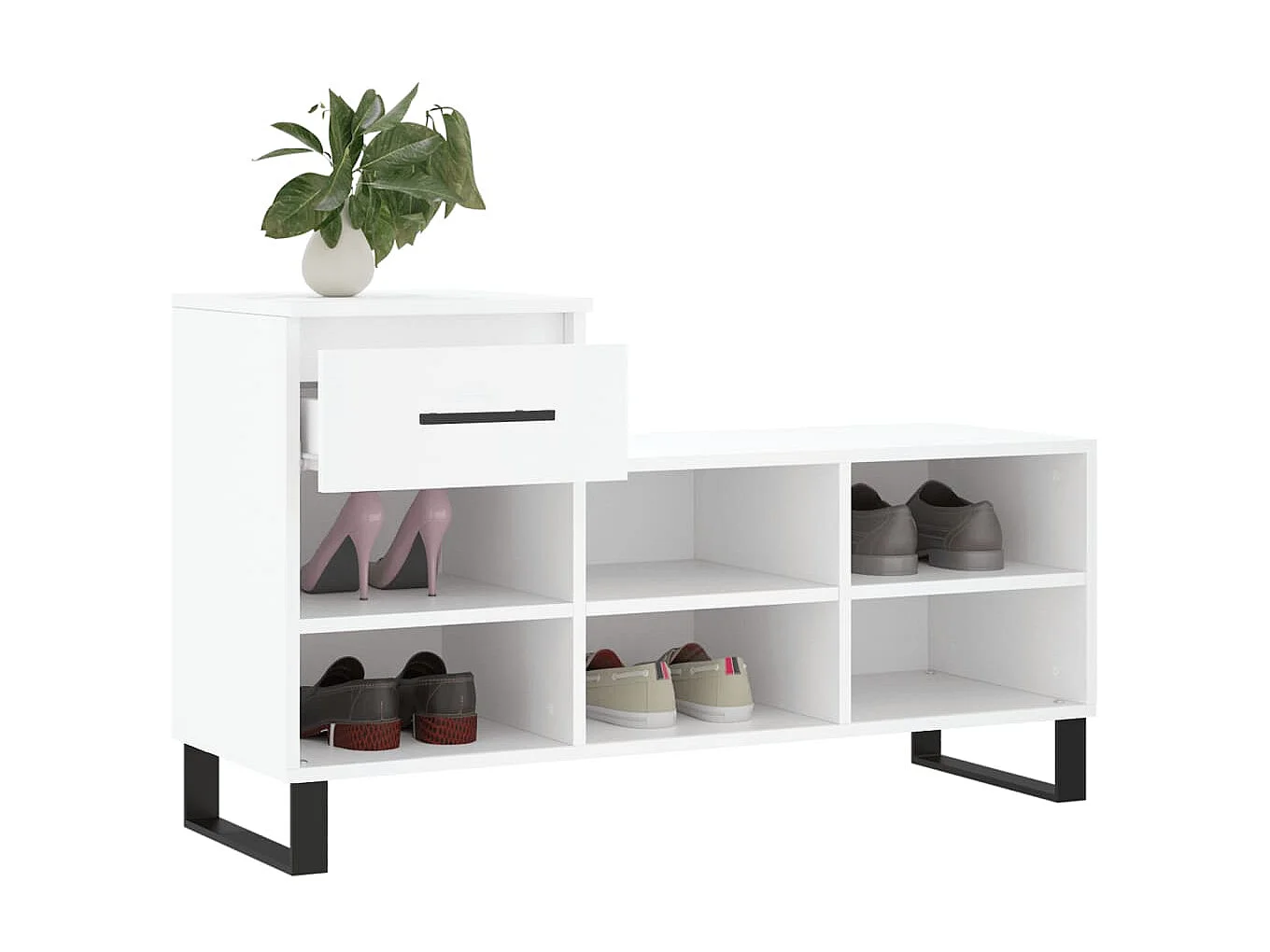 Zapatero Blanco 102x36x60 cm Madera contrachapada