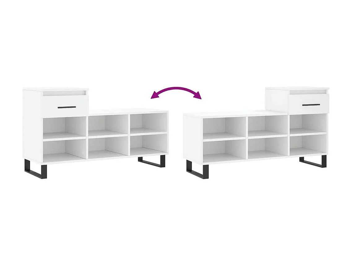 Zapatero Blanco 102x36x60 cm Madera contrachapada