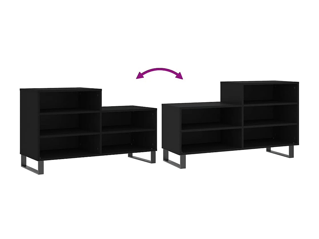 Armoire à chaussures Noir 102x36x60 cm Bois d'ingénierie