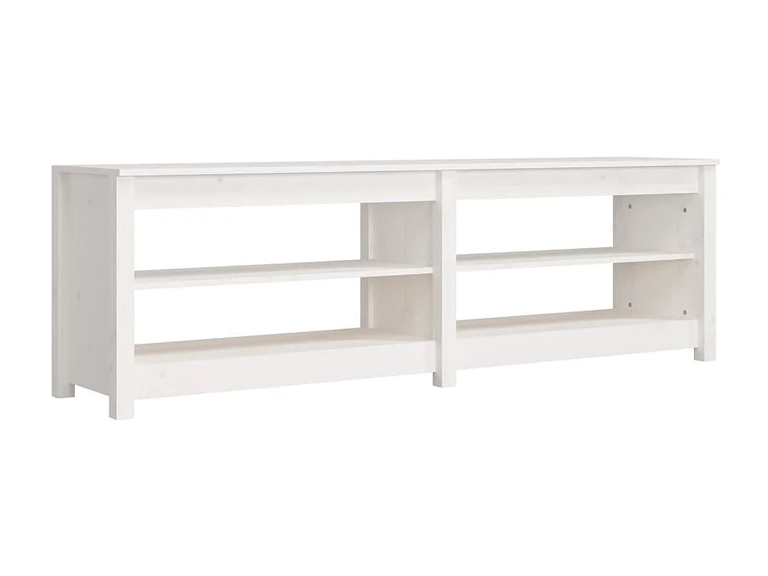 Banco zapatero Blanco 160x36,5x50 cm Madera maciza de pino