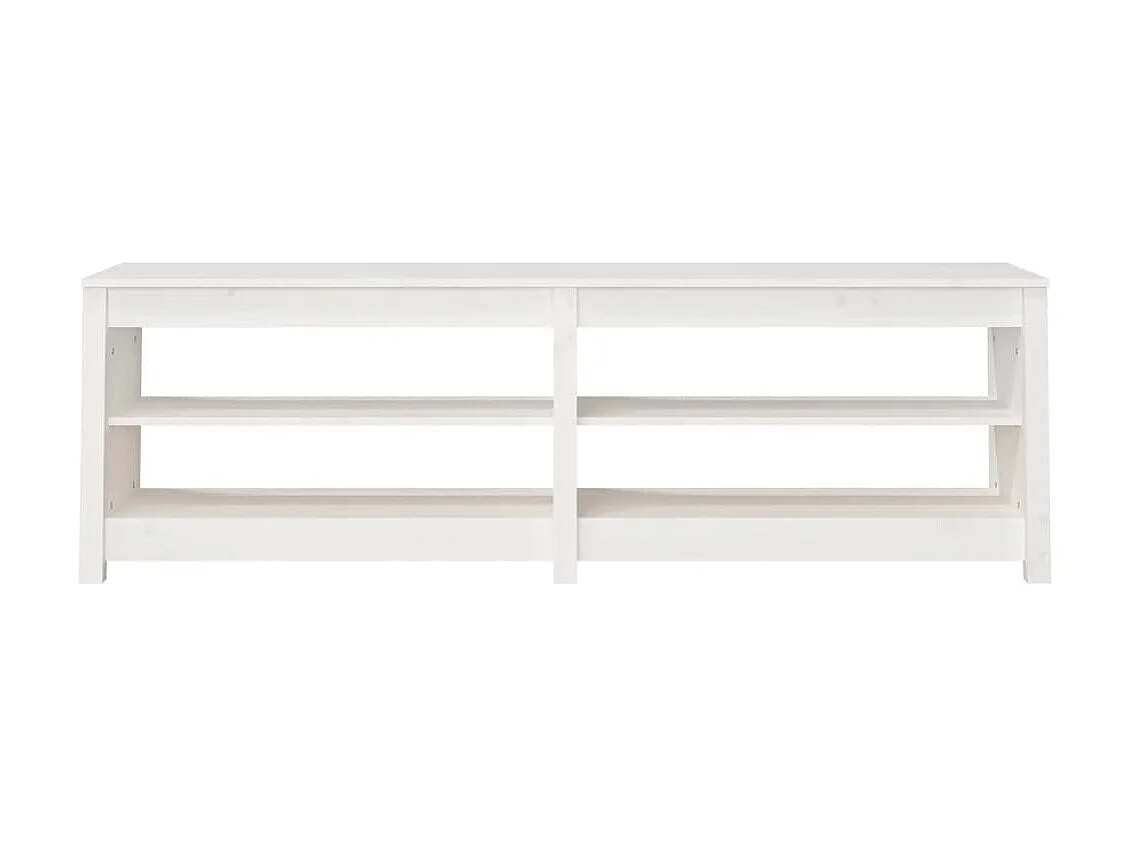 Banco zapatero Blanco 160x36,5x50 cm Madera maciza de pino