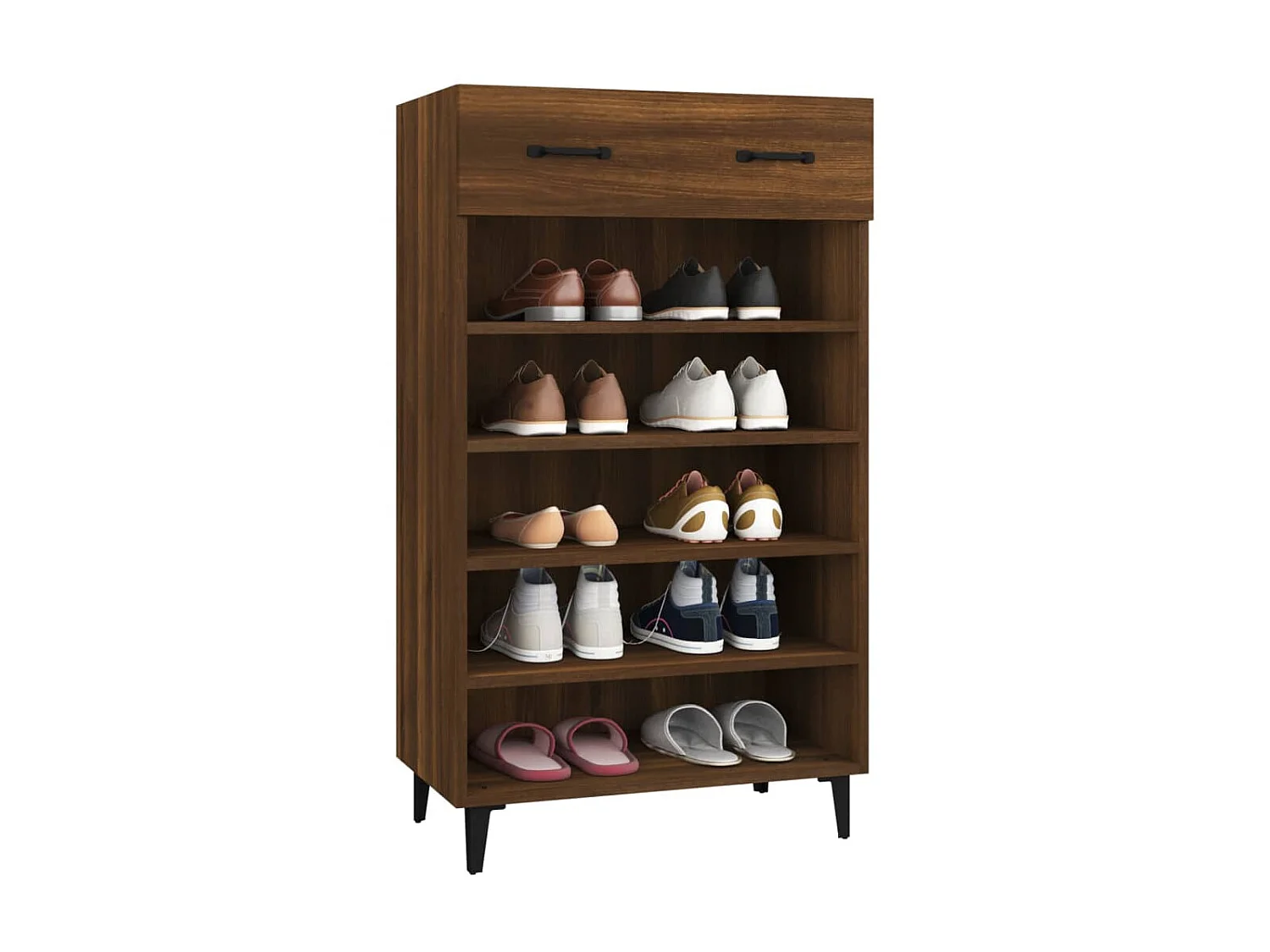 Schoenenkast Bruin eiken 60x35x105 cm Bewerkt hout
