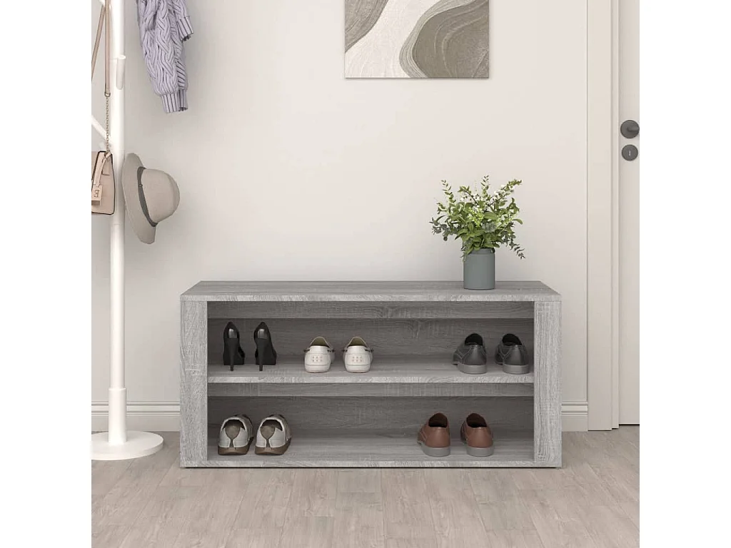 étagère à chaussures Sonoma gris 100x35x45 cm Bois d'ingénierie