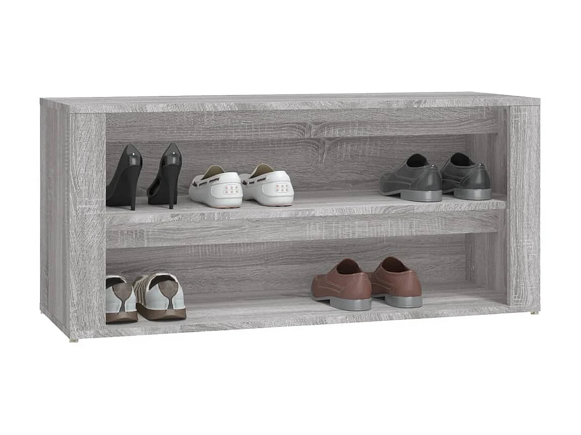 étagère à chaussures Sonoma gris 100x35x45 cm Bois d'ingénierie
