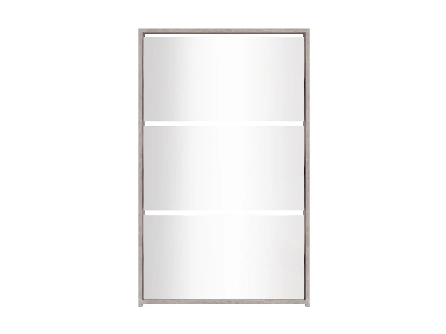 Scarpiera a specchio 3 livelli Grigio cemento 63x17x102,5 cm