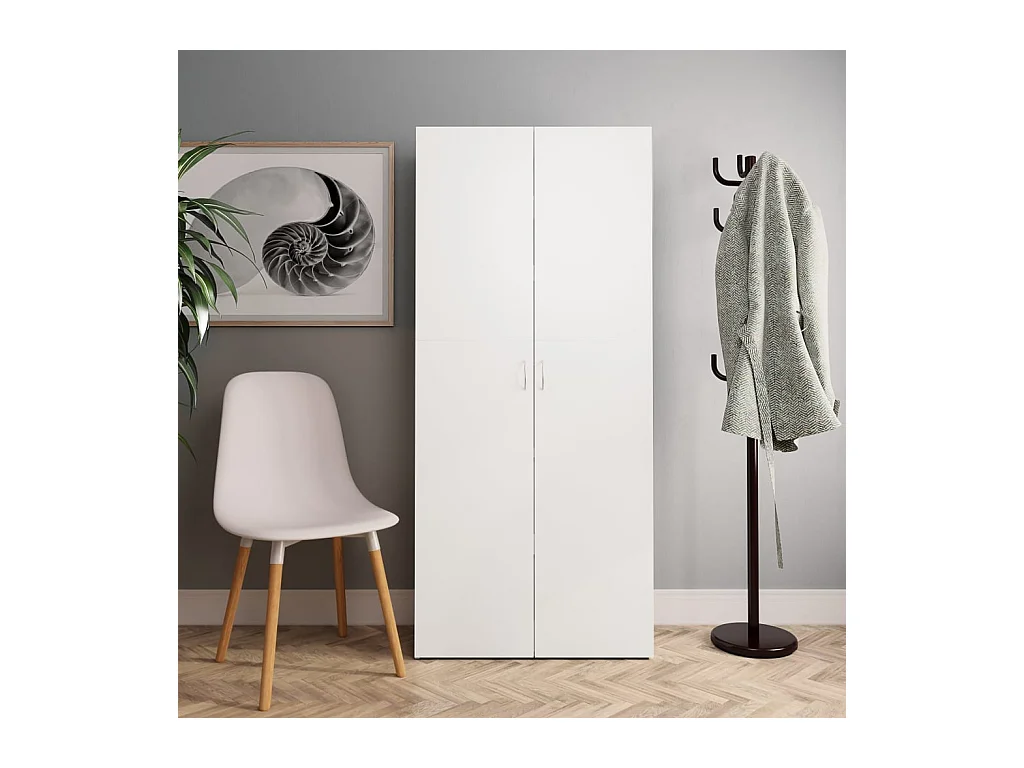 Armoire à chaussures Blanc 80 x 35,5 x 180 cm Bois d'ingénierie