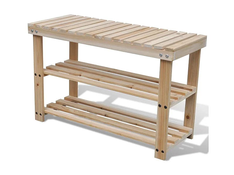 Scarpiera e piano panca 2 in 1 Legno massello di abete