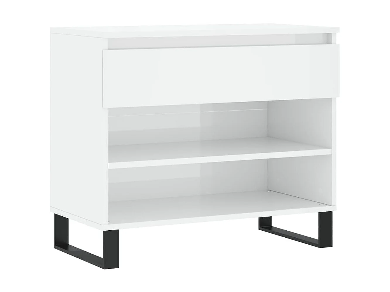 Armoire à chaussure Blanc brillant 70x36x60 cm Bois ingénierie