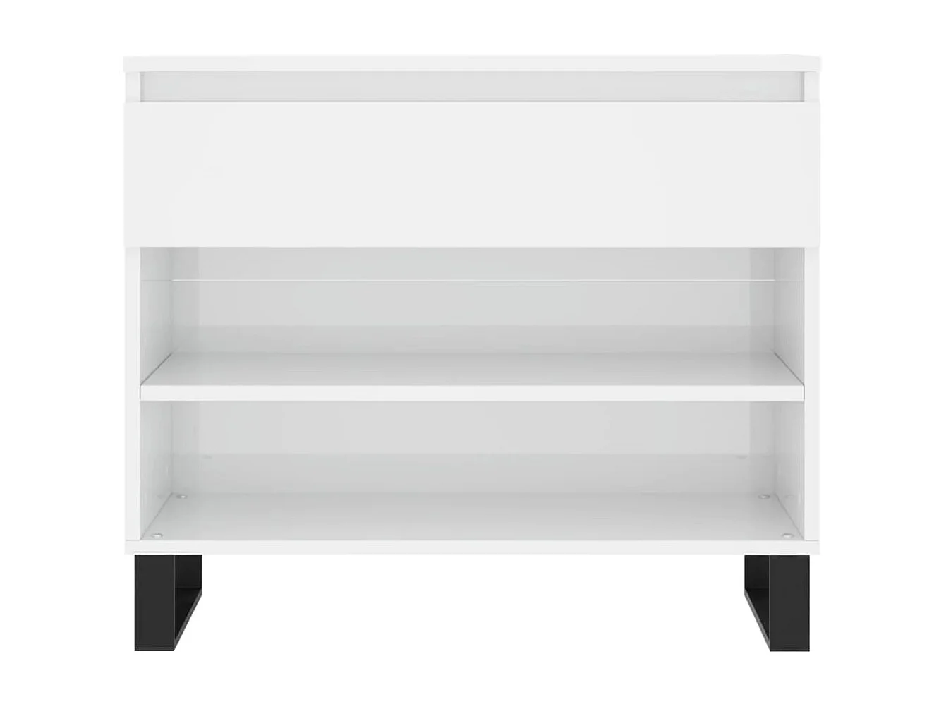 Armoire à chaussure Blanc brillant 70x36x60 cm Bois ingénierie