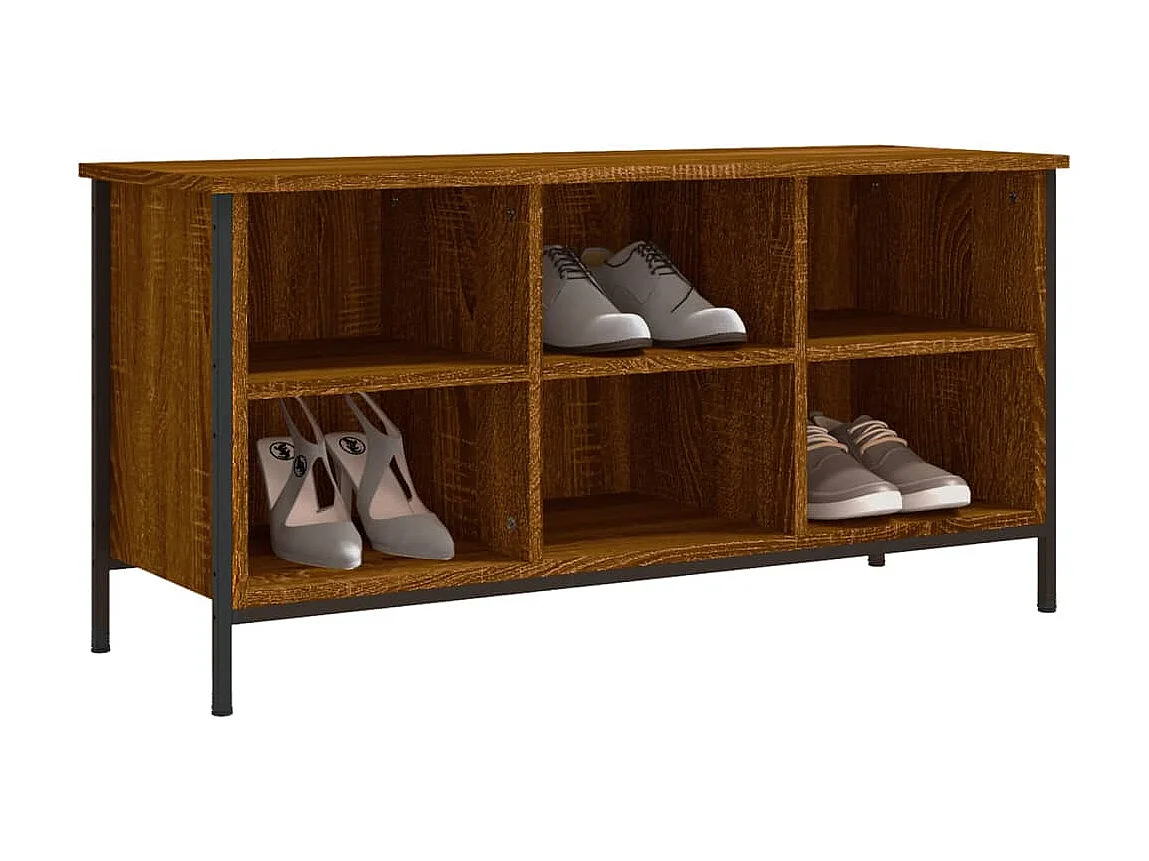 Armoire à chaussures chêne marron 100x35x50cm bois d'ingénierie