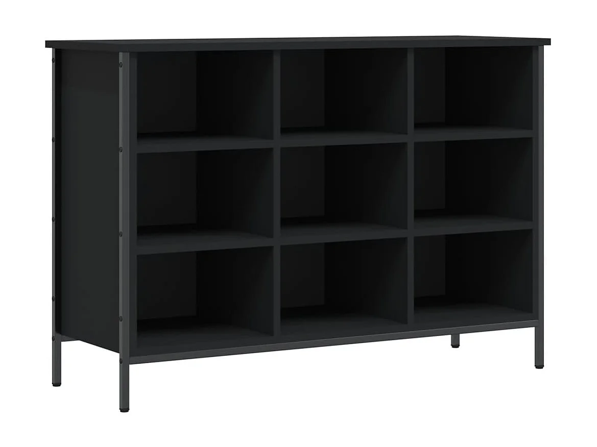 Armoire à chaussures noir 100x35x70 cm bois d'ingénierie