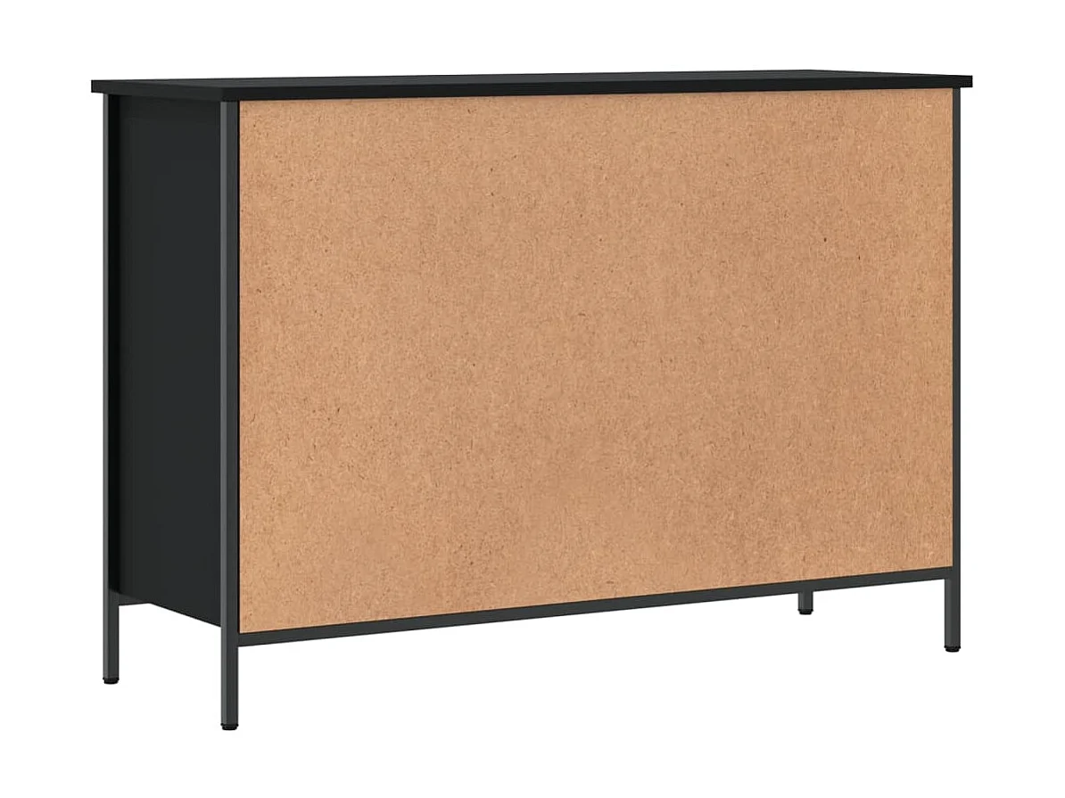 Armoire à chaussures noir 100x35x70 cm bois d'ingénierie