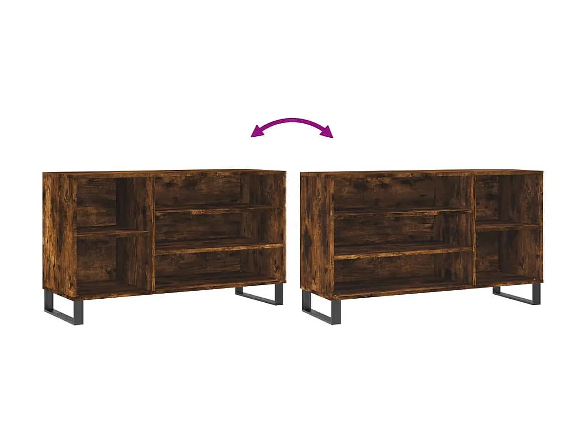 Armoire à chaussures Chêne fumé 102x36x60 cm Bois d'ingénierie