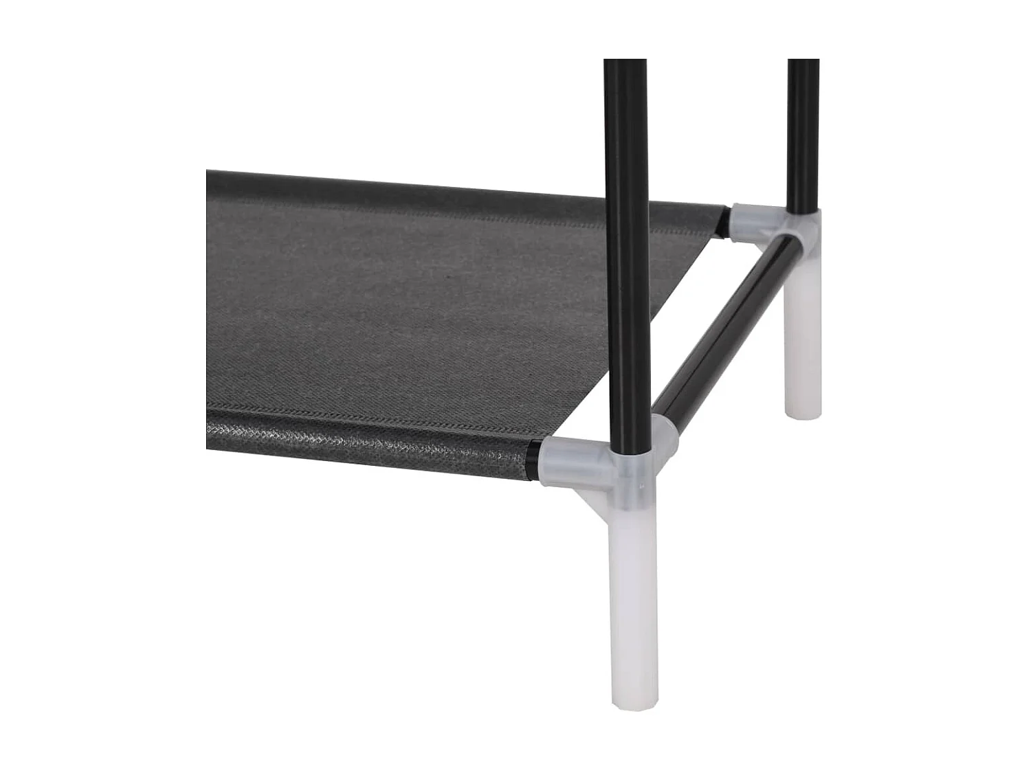 Schuhregal mit 8 Regalen aus Metall und schwarzem Vliesstoff