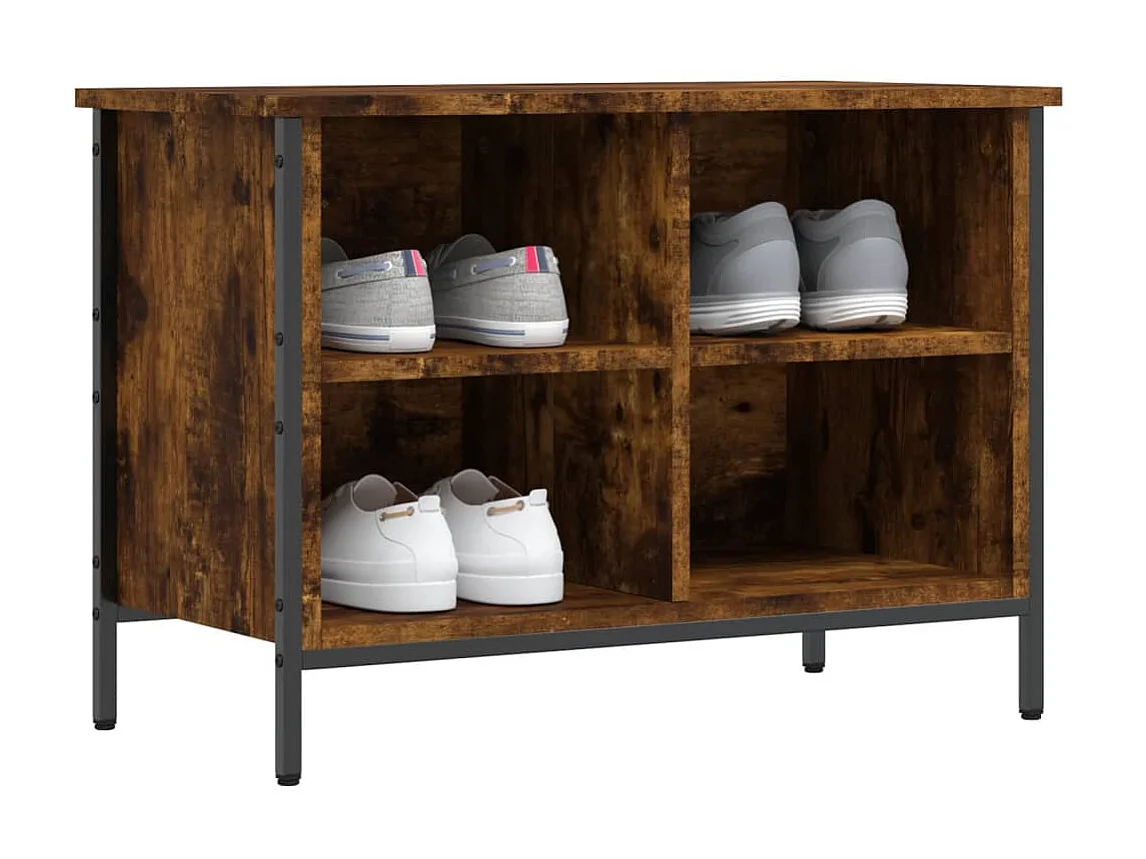 Armoire à chaussures chêne fumé 69x35x50 cm bois d'ingénierie
