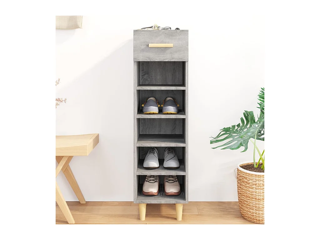 Meuble à chaussures Sonoma gris 30x35x105 cm Bois d'ingénierie