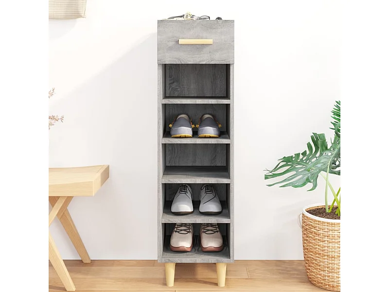 Meuble à chaussures Sonoma gris 30x35x105 cm Bois d'ingénierie