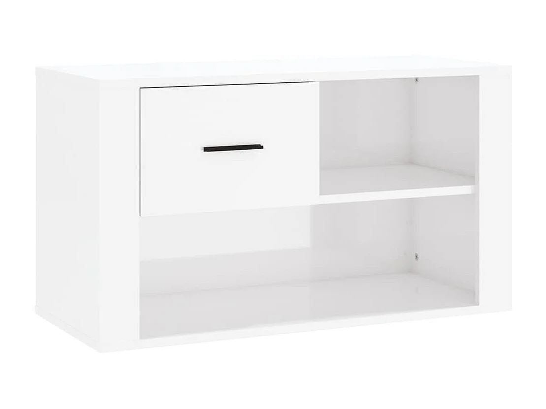 Scarpiera Bianco lucido 80x35x45 cm MDF