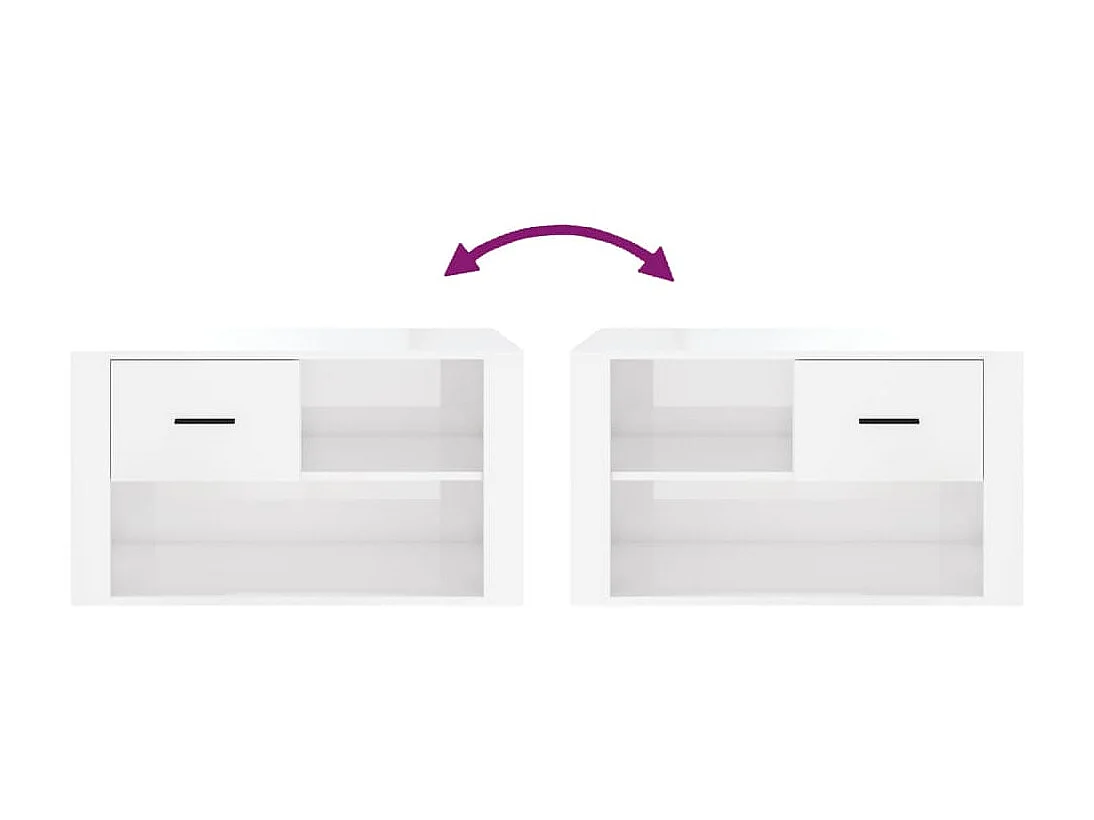 Scarpiera Bianco lucido 80x35x45 cm MDF