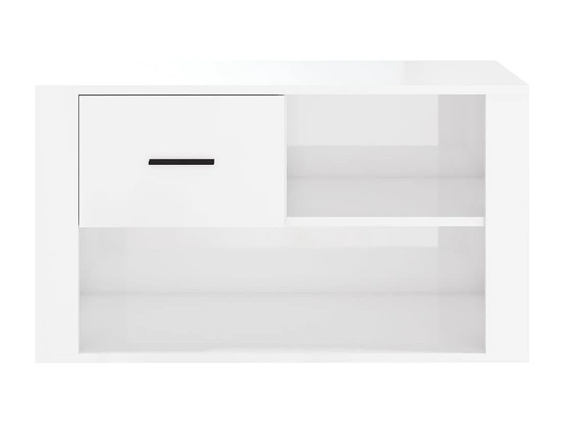 Sapateira branco brilhante 80x35x45 cm Madeira trabalhada