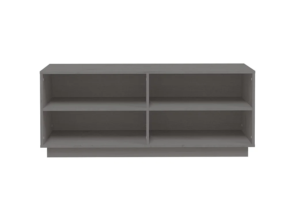 Scarpiera Grigia 110x34x45 cm Legno di pino massiccio