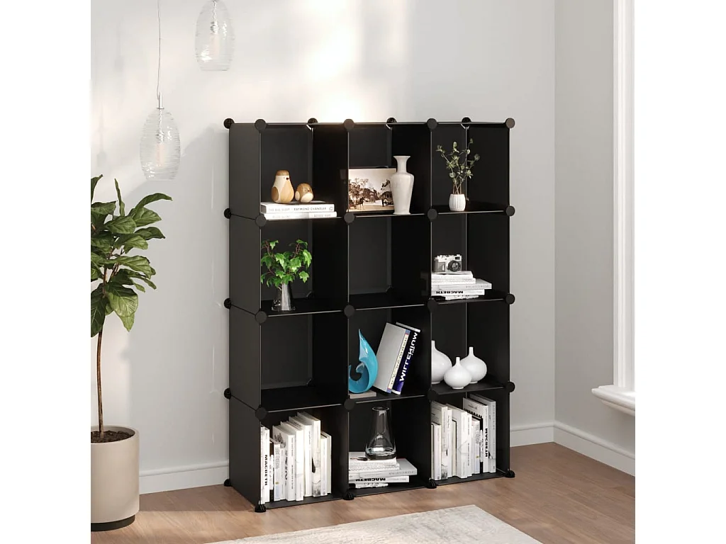 Cubi portaoggetti 12 pz Nero PP