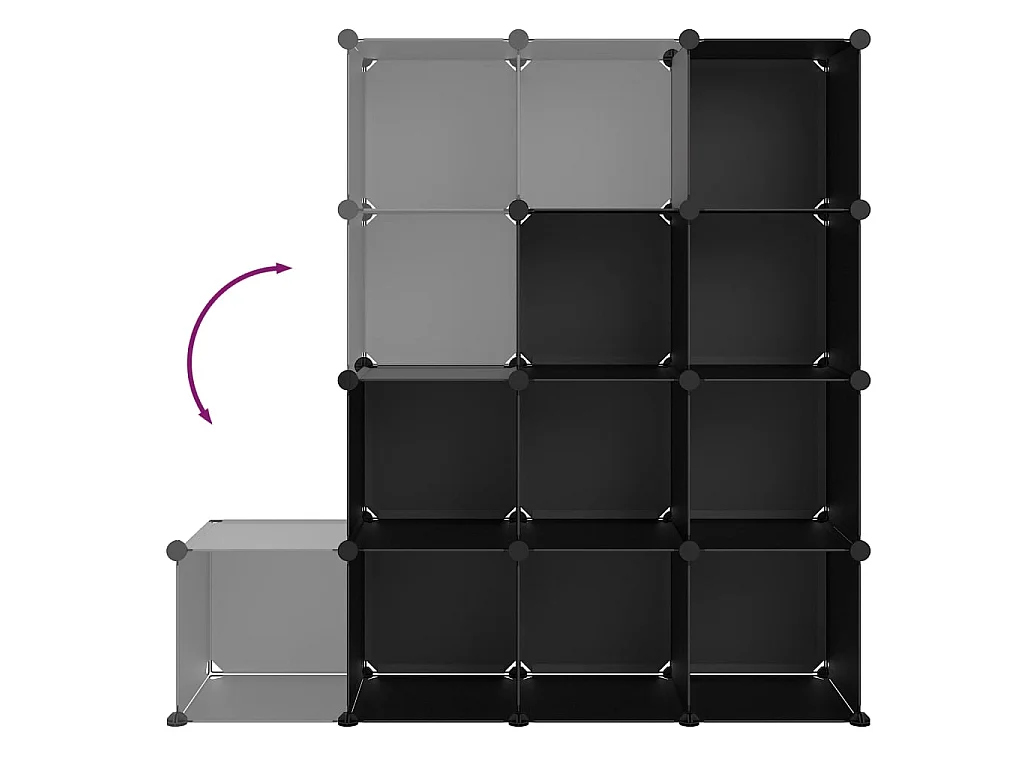 Cubi portaoggetti 12 pz Nero PP