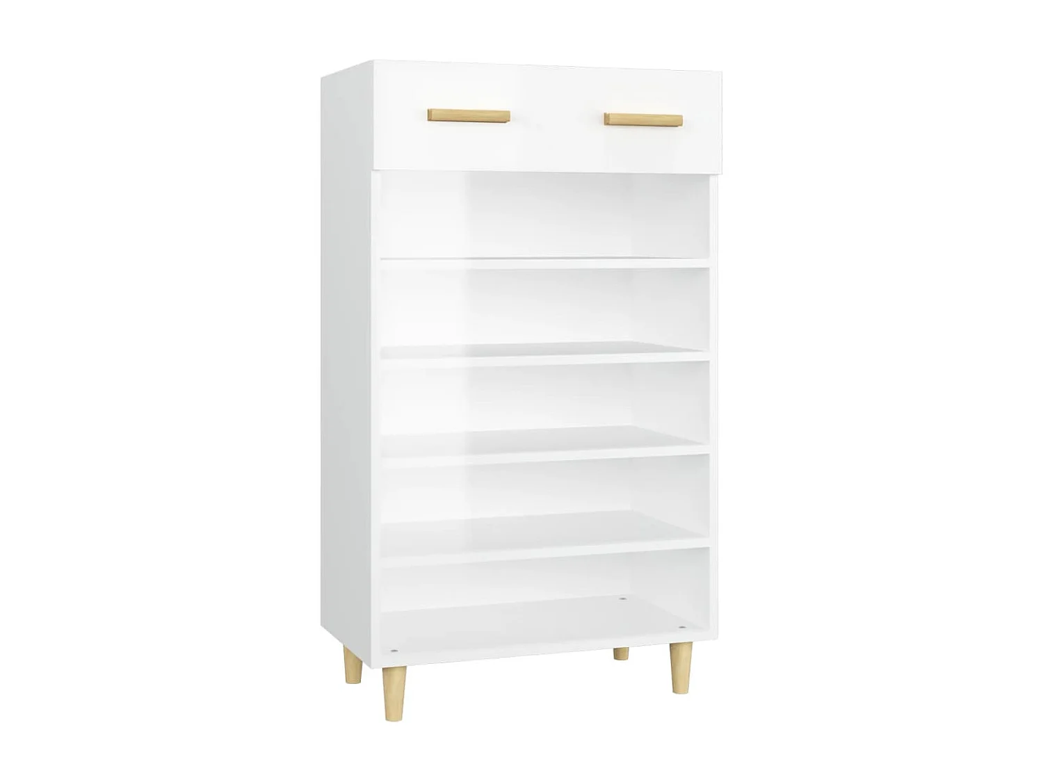 Armoire à chaussure Blanc brillant 60x35x105 cm Bois ingénierie