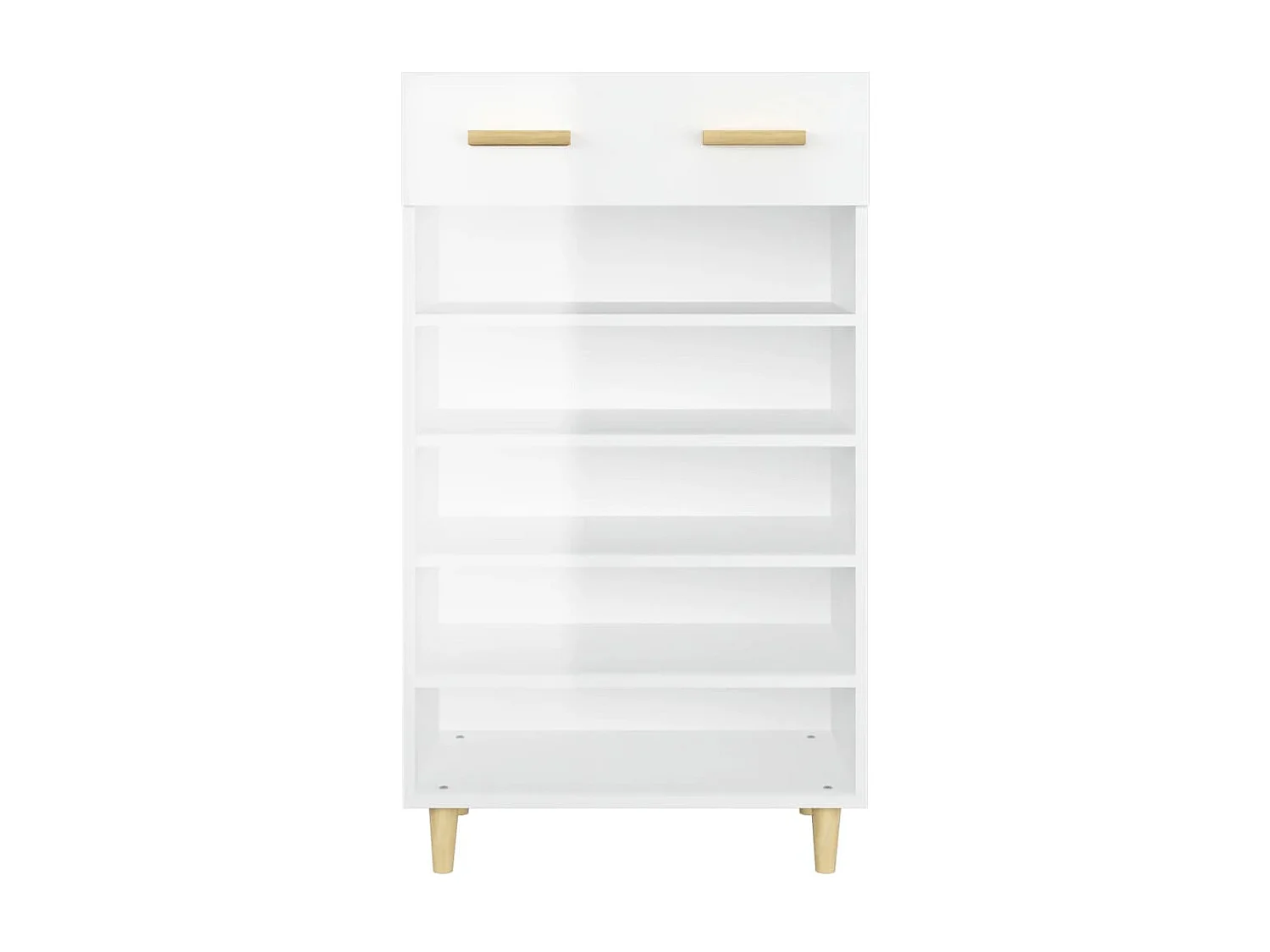 Armoire à chaussure Blanc brillant 60x35x105 cm Bois ingénierie