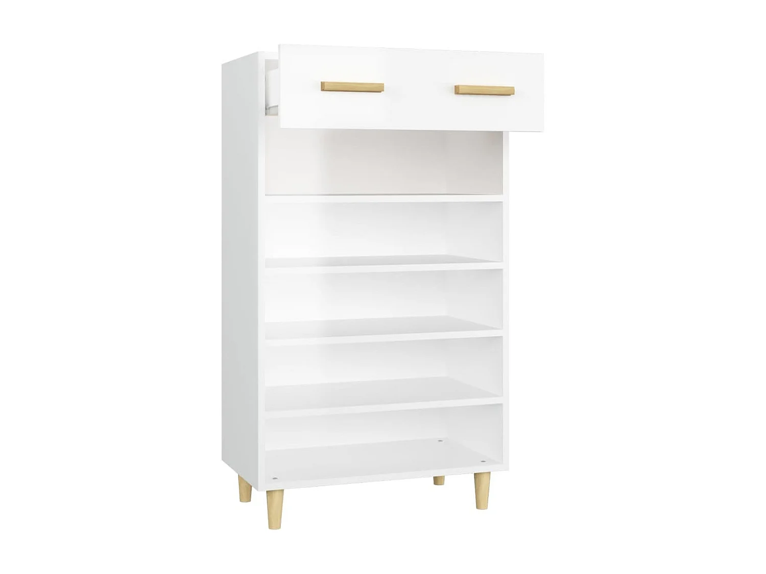 Armoire à chaussure Blanc brillant 60x35x105 cm Bois ingénierie
