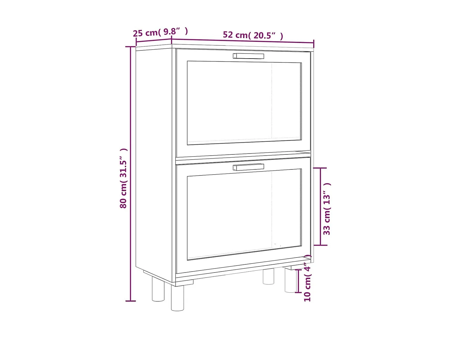 Armoire à chaussures Marron 52x25x80 cm Bois d'ingénierie/rotin