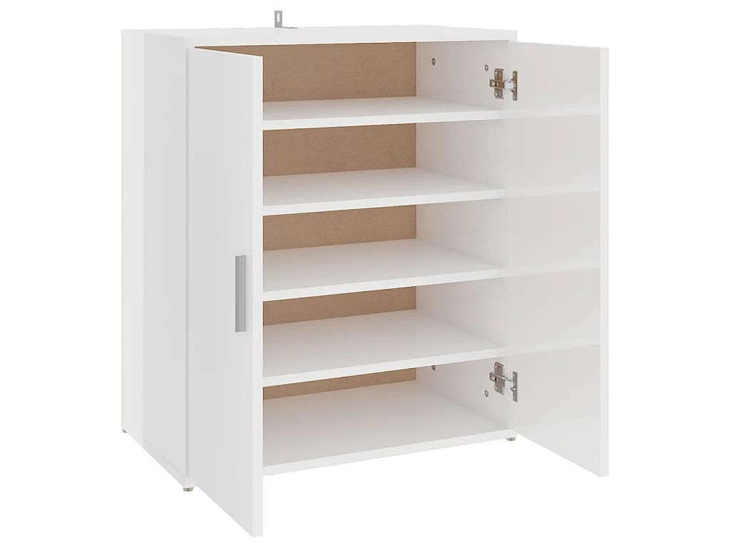 Schoenenkast Glanzend wit 60x35x70 cm Spaanplaat