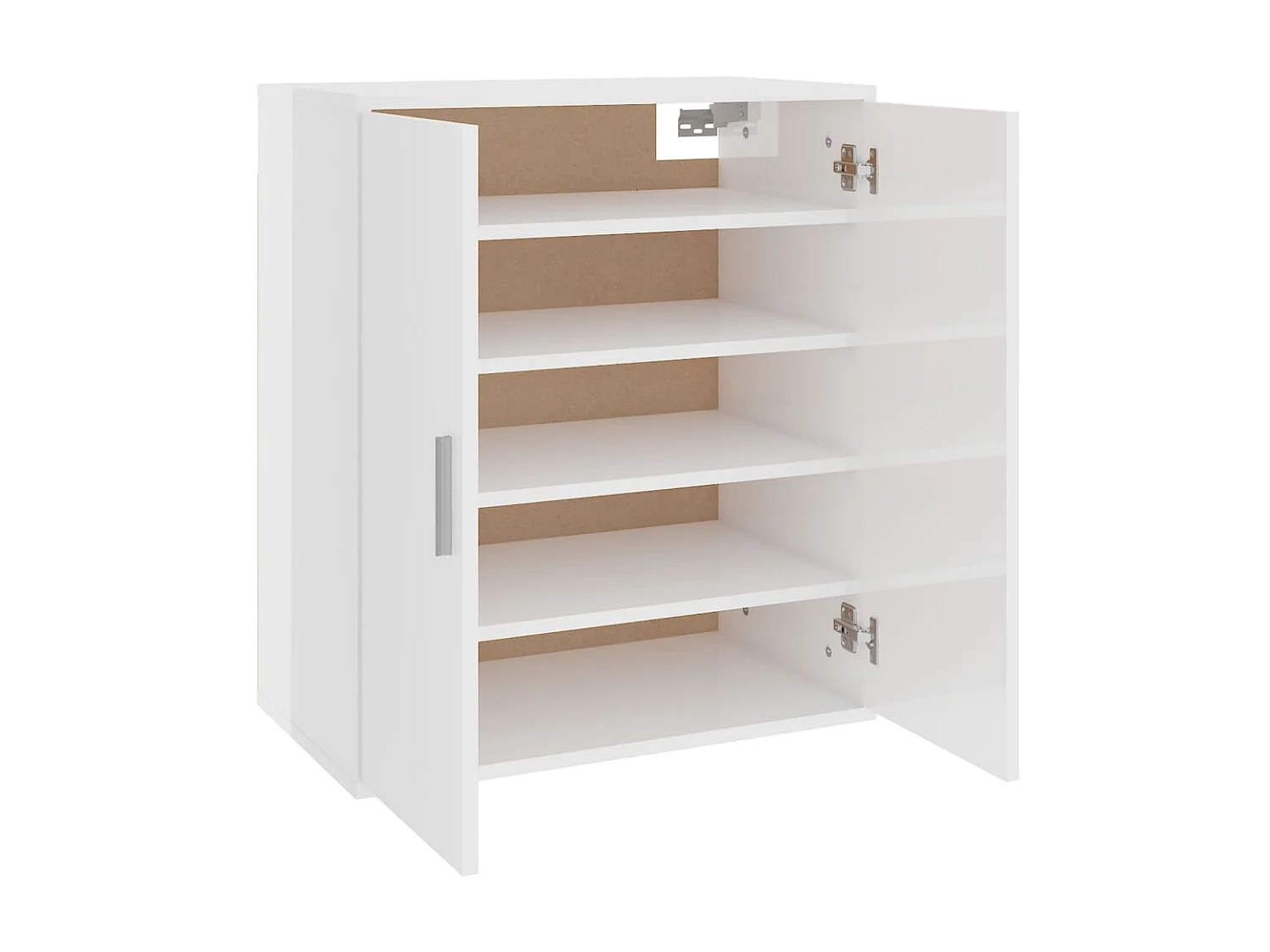Schoenenkast Glanzend wit 60x35x70 cm Spaanplaat