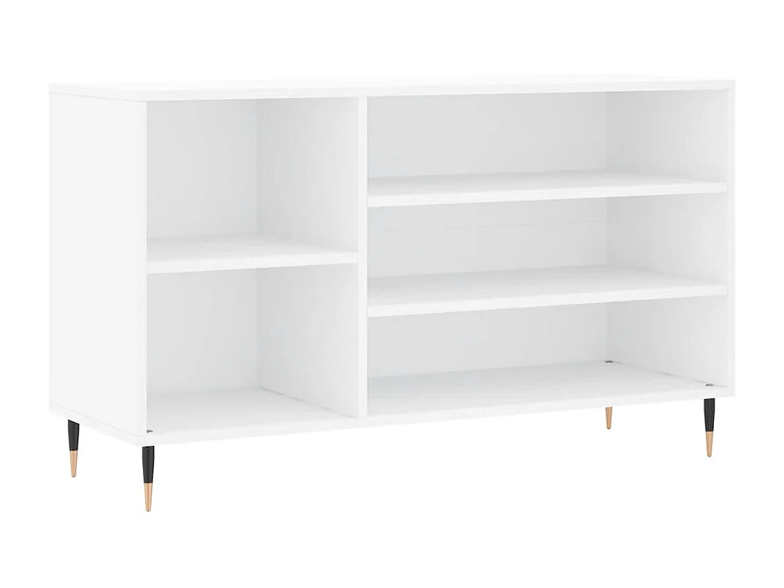 Scarpiera Bianco lucido 102x36x60 cm MDF