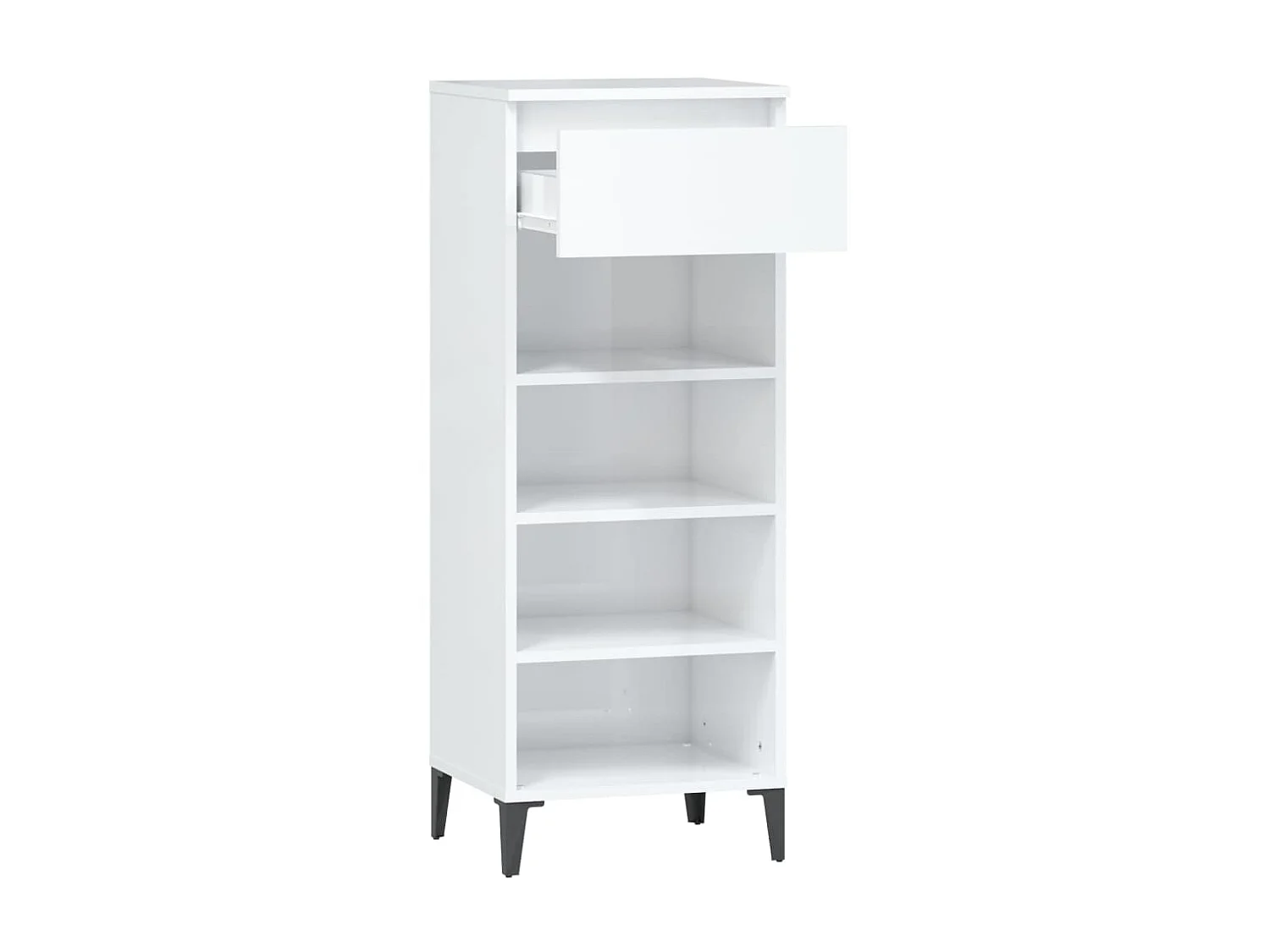 sapateira branco brilhante 40x36x105cm Madeira trabalhada