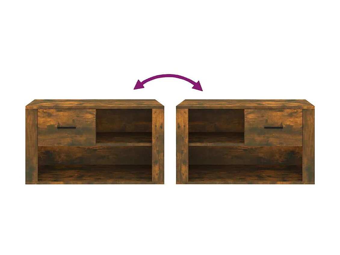 Scarpiera Rovere affumicato 80x35x45 cm MDF