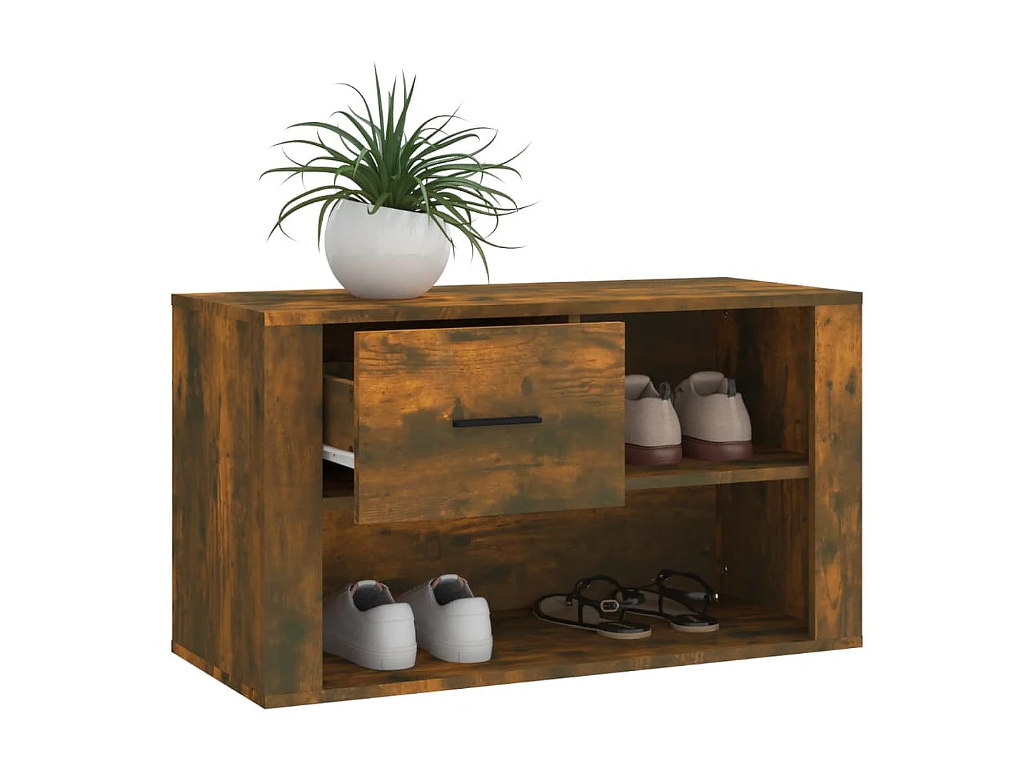 Armoire à chaussures Chêne fumé 80x35x45 cm Bois d'ingénierie