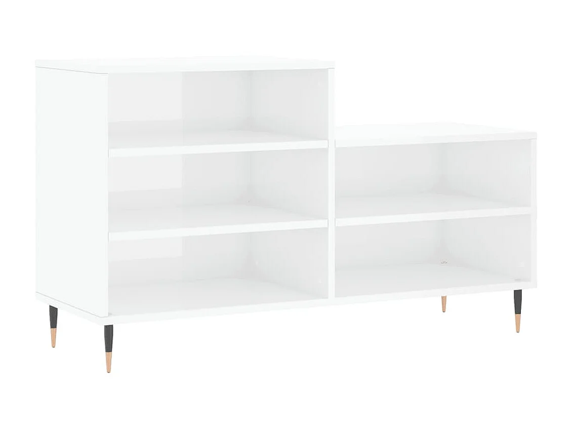 Armoire à chaussure Blanc brillant 102x36x60 cm Bois ingénierie