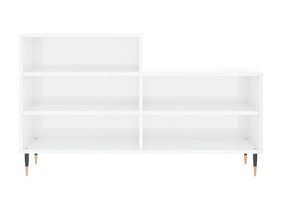Scarpiera Bianco lucido 102x36x60 cm MDF