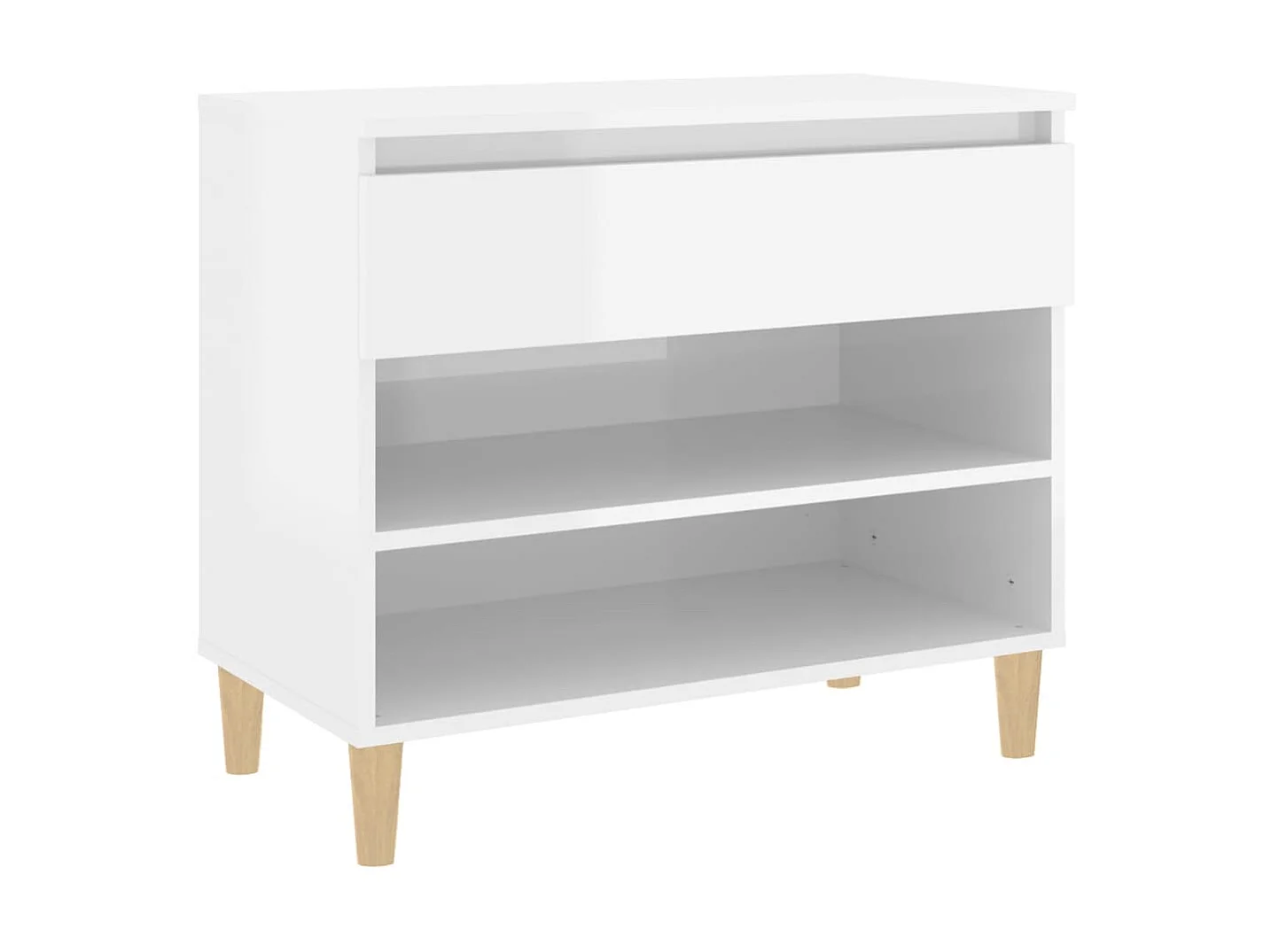 Armoire à chaussure Blanc brillant 70x36x60 cm Bois ingénierie