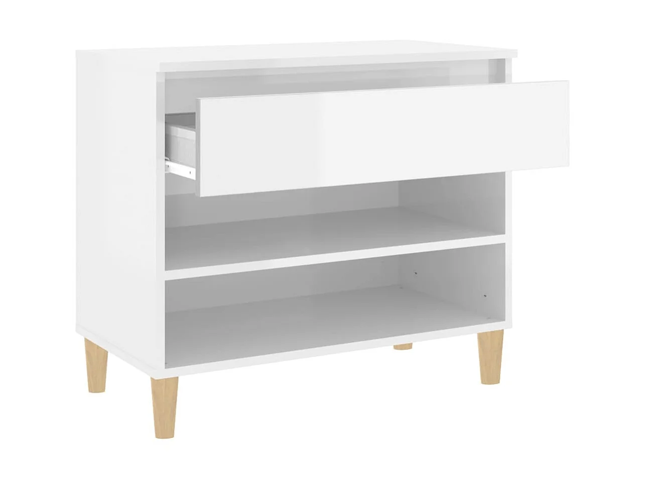 Armoire à chaussure Blanc brillant 70x36x60 cm Bois ingénierie